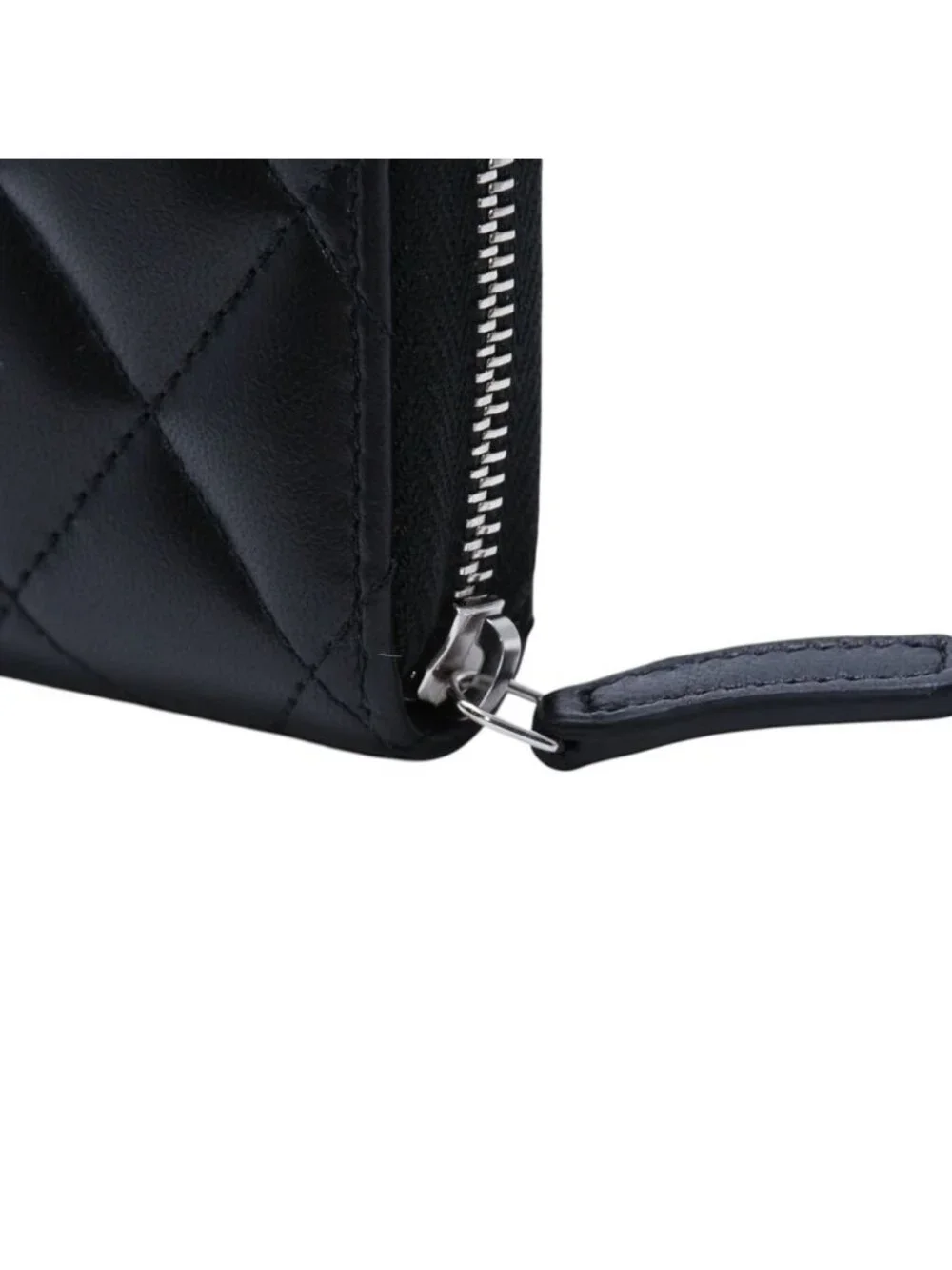 Chanel Classic Zip Coin Purse CC Logo Lambskin Black